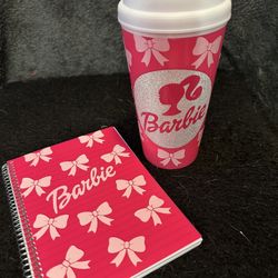 Matching Barbie Notebook And Coffee To Go Cup 