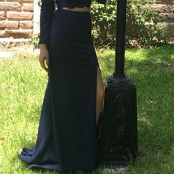 Navy Blue Sequin Elegant Dress