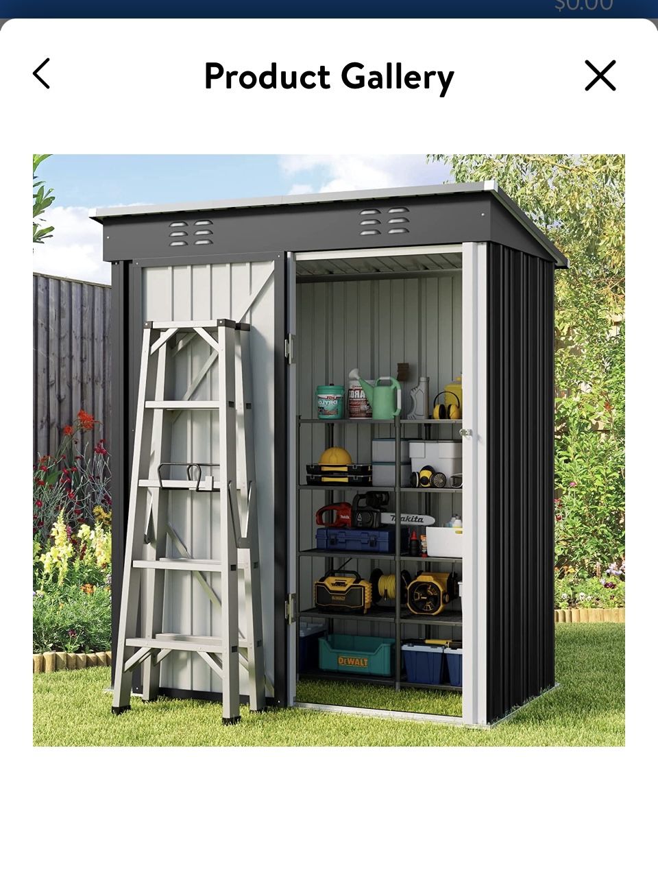 Lofka 5'x 3'Outdoor Storage Shed, Metal Outdoor Storage Cabinet with Single Lockable Door, Waterproof Tool Shed, Backyard Shed for Garden, Patio and L