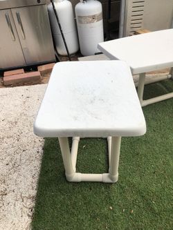 2 Out Door Garden Patio Tables Fiberglass And PVC Pipes