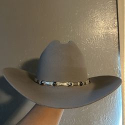 Size 7 1/4 Light Grey Cowboy Hat 