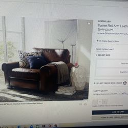 Turner Roll Arm Leather Armchair