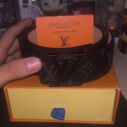 Leather Louis Vuitton Belt, With Box And Bag