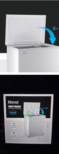 WANAI Chest Freezer 5.0 Cu Ft, White