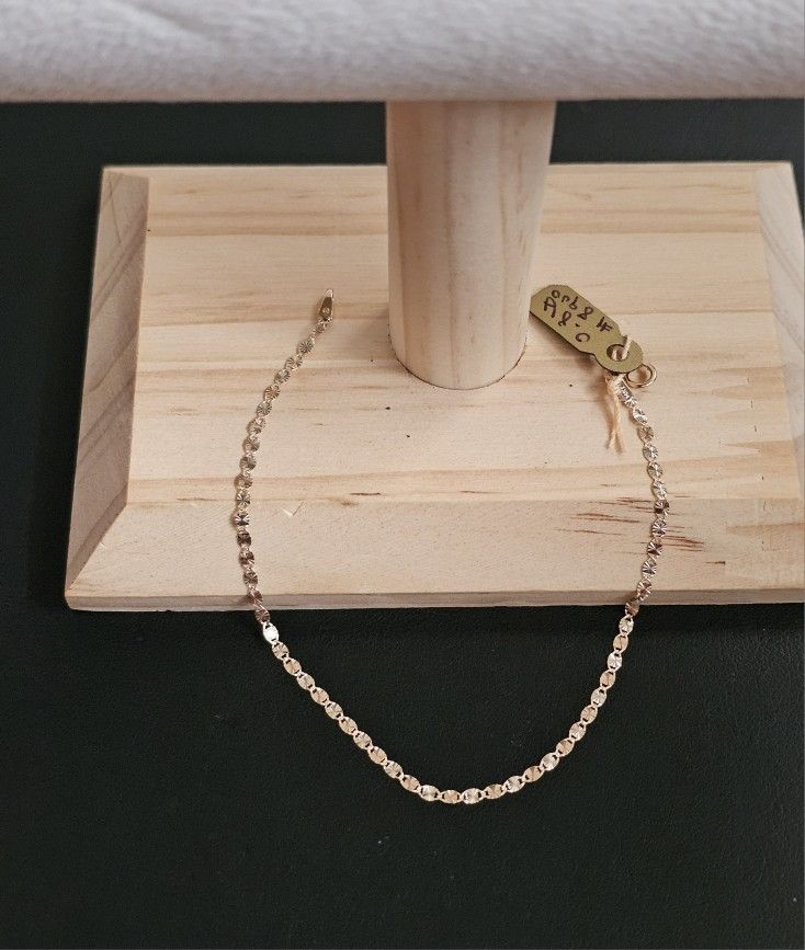 14k Gold Tri Color Bracelet 7 Inch