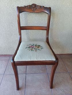 Needle Point Canvas Antique Chair