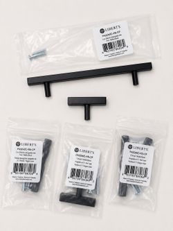 Liberty Matte Black Square Bar Cabinet Hardware Lot