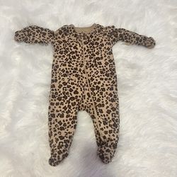 Baby girl wonder nation cheetah sleeper. Size 3/6 months