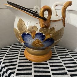Vintage Hand Painted Italian Pottery Pitcher 