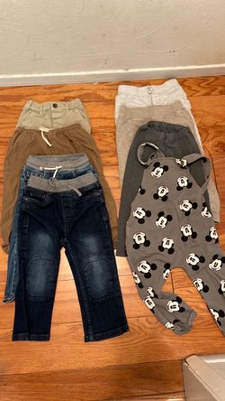 Lot of 8pcs Toddler Boys size 3T Hanna Anderson Jeans Next/Gap/H&M Disney Micky Mouse Pant