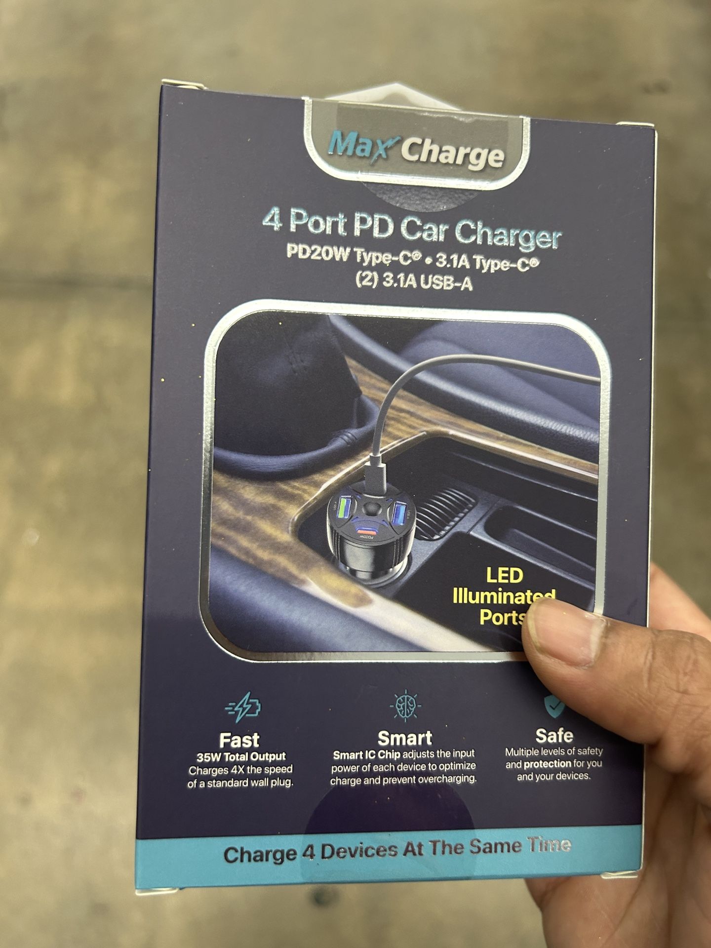 4 Port Car Charger 10$