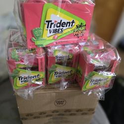 Trident vibes Sour Patch sugar free gum box ( 24 bottles per box)