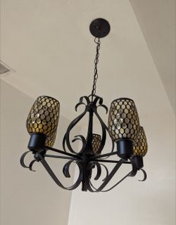 5 light chandelier beautiful glass