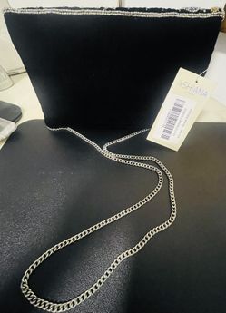 Ashiana Constellation black velvet beaded clutch bag