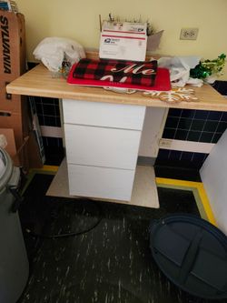3 Draw white cabinet