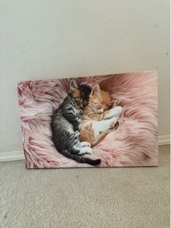 Cute Sleeping Kittens Canvas Wall Art (24" x 16")
