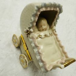 Lenox Darling Dreamer Treasure Box Baby Carriage Porcelain Collectible Gold Trim