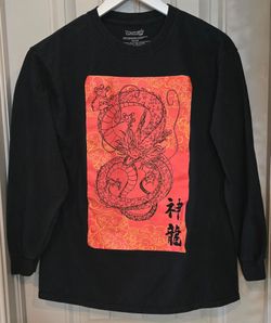 DragonBall Z Shenron Snake Way~Long Sleeve tee. 
Mens SIZE: (M) Medium, Black Cotton L/S Anime DBZ Tee.
 ☆Cotton, silk-screened long sleeve t-shirt  
