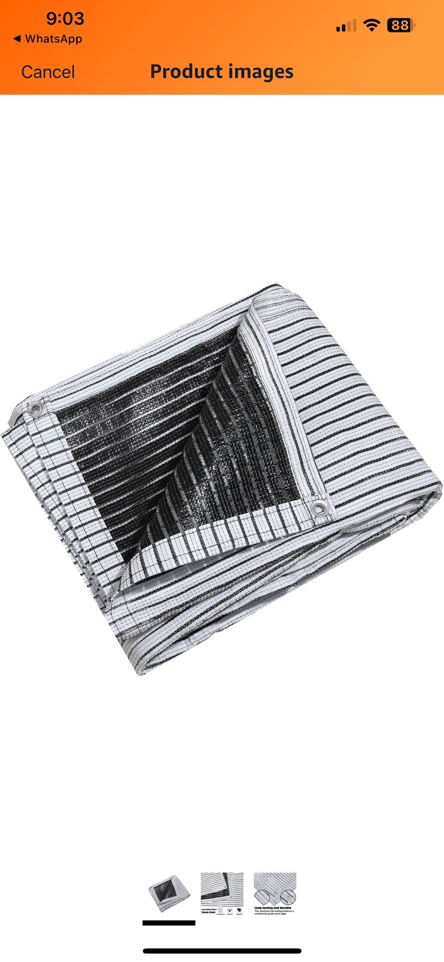 85% White Aluminum Foil Shade Cloth Heavy Duty Fabric with Grommets Privacy Screen Pet Shade Car Cover Patio Garden Pergola Cover Canopy 13ft x 16ft