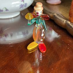 Vintage Colored Glass Figurine Clown