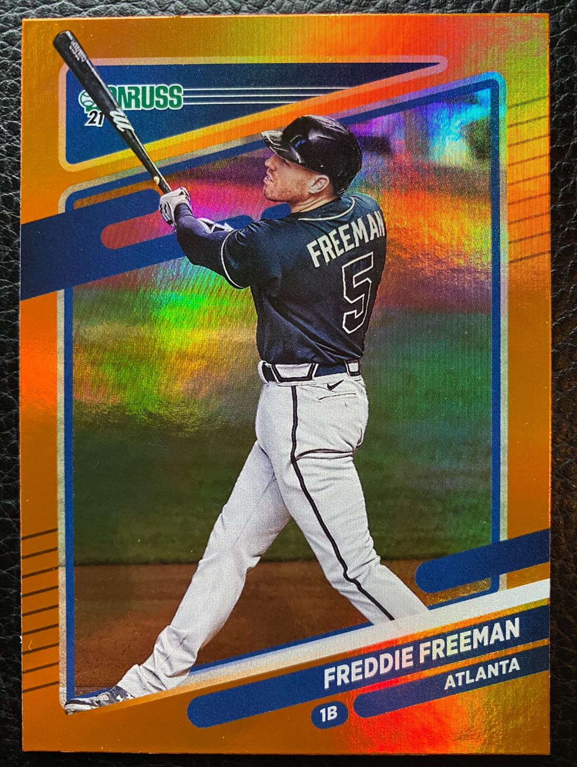 Freddie Freeman 2021 Panini Donruss Baseball #96 ORANGE FOIL PARALLEL! DODGERS!