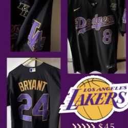 Dodgers Lakers #24 #8 KOBE BRYANT BASEBALL JERSEY