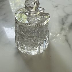 Vintage Crystal Condiment Jar With Lid