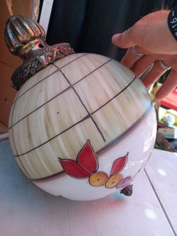Vintage hand-painted stained glass globe
