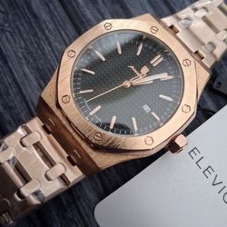 Poedegar Elevio 45mm Luxury Rose Gold Men's Watch New In Box