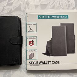 Suanpot Style Wallet Case IP/XR Black, New In Box