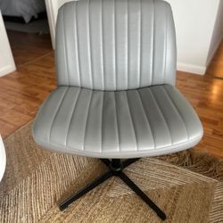 Gray PU Leather Accent Office Chair 