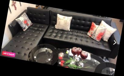New Black Futon Sectional Sofa