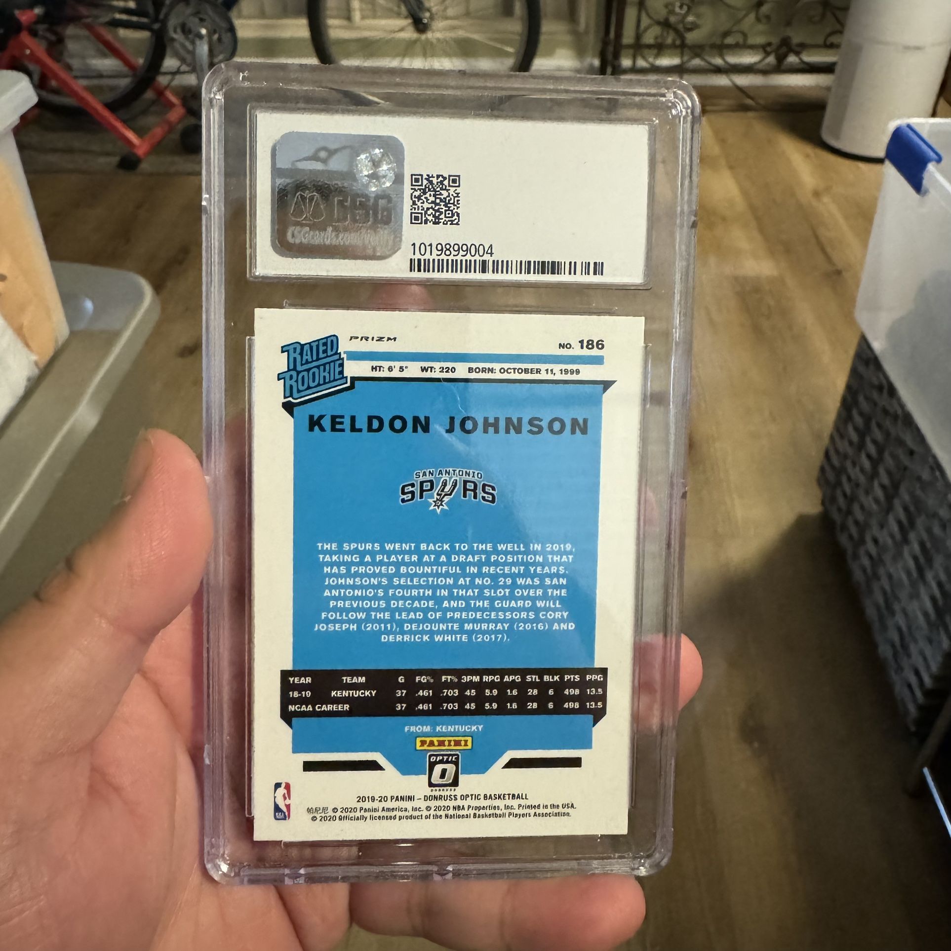Keldon Johnson -2019 Panini Donruss Optic #186 - Fanatics 