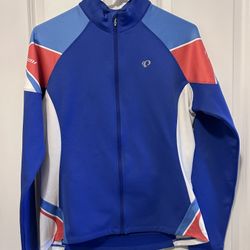 Pearl Izumi Cycling Jacket Women’s  Large Blue Pink Bike Riding Full Zip