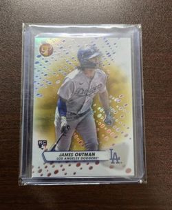 Mint 2023 Topps Pristine Dodgers James Outman Gold Refractor Rookie Card #04/50