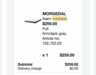 IKEA MORGEDAL Full Mattress (Light Use - Guest Bedroom)