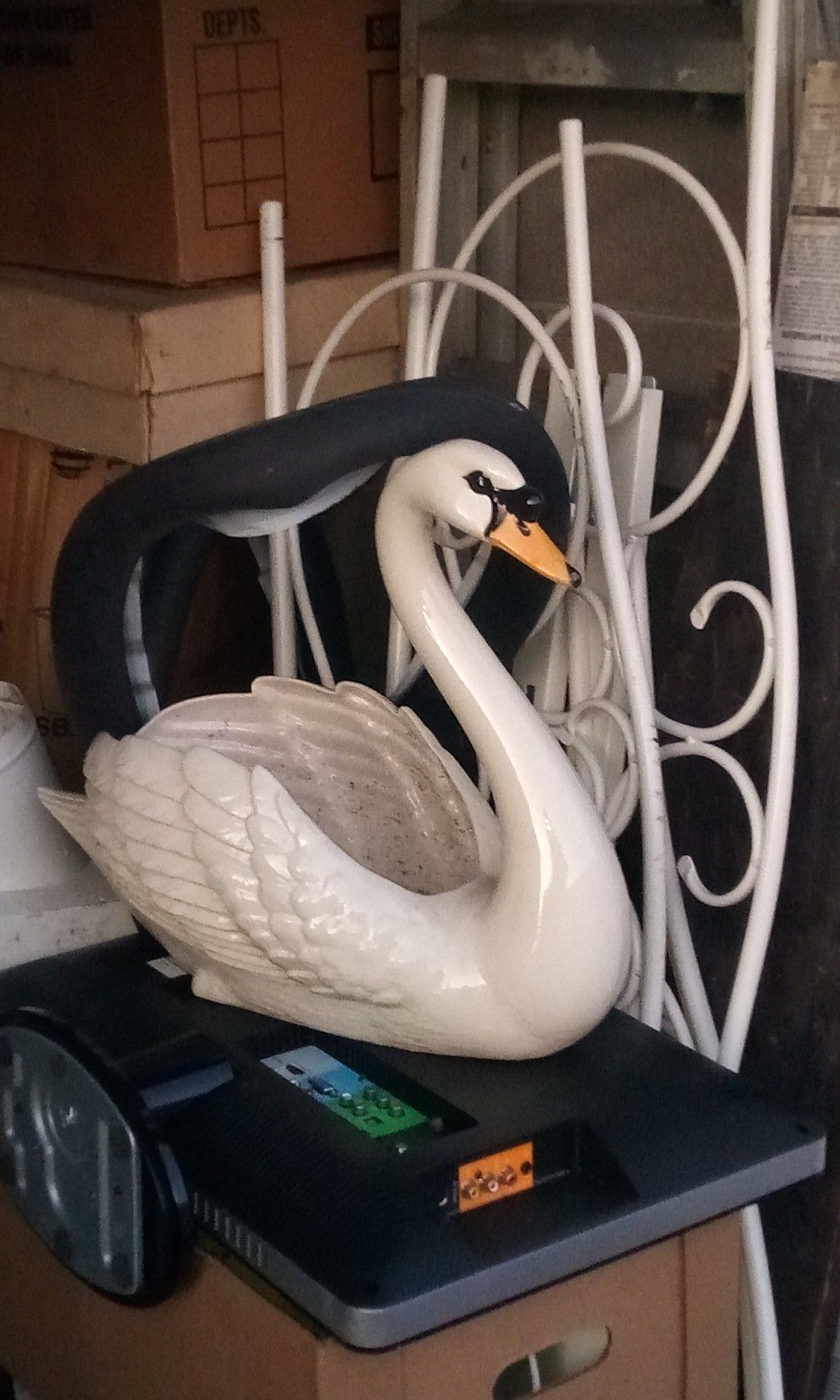 Yard Art!! Huge ceramic Swan!!!