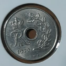 Denmark Must See Coin 1972 Gorgeous Holed BAU