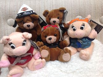 Harley Davidson Bean Bag Bears and Hogs