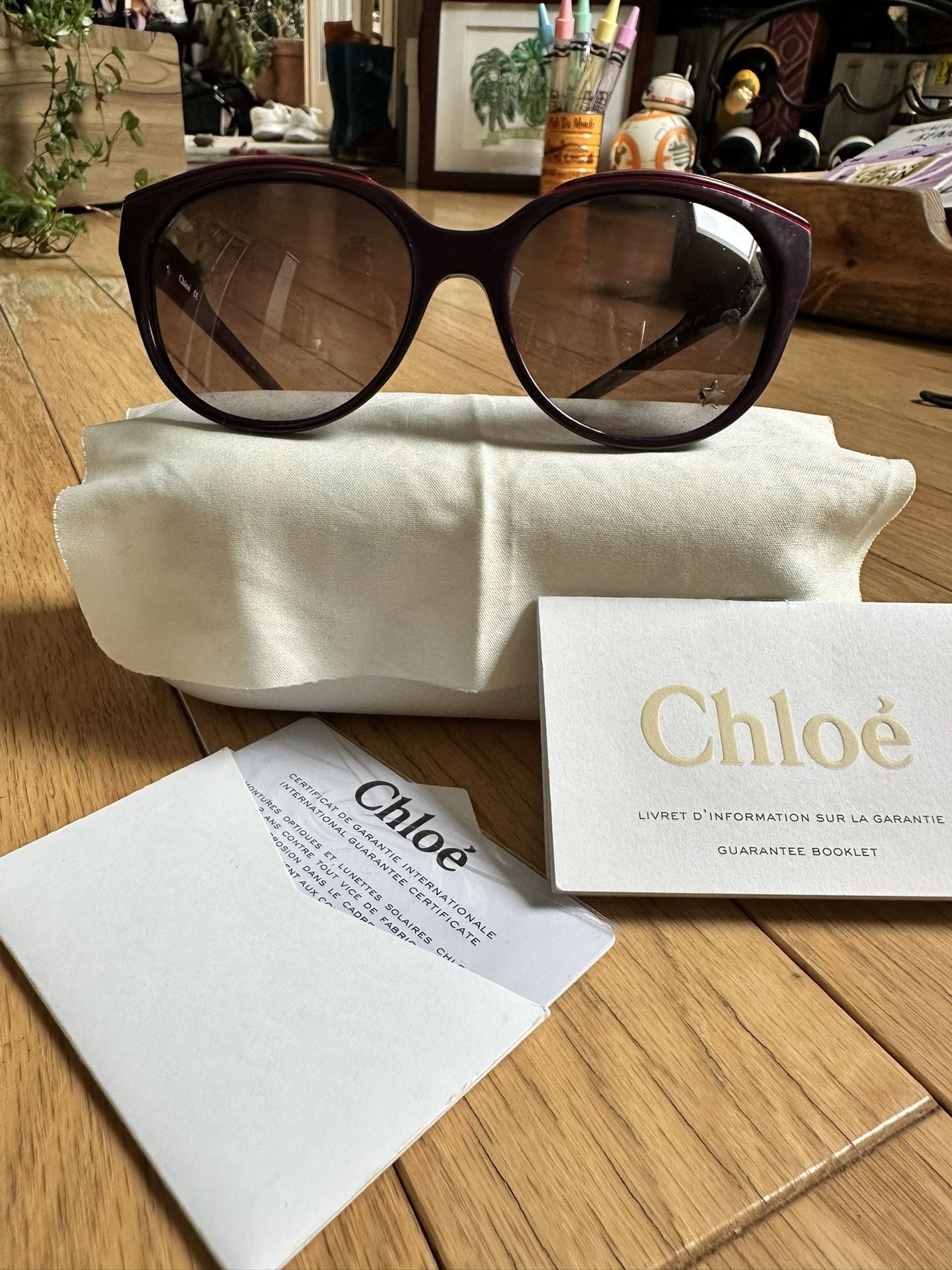 Purple Chloe Sunglasses With Star Detail (case included)