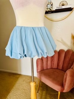 New with Tag, Outcast, size medium Light blue Outcast bubble mini skirt