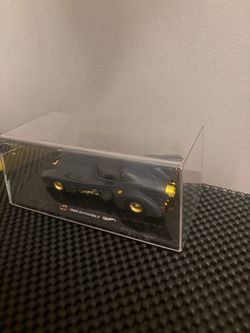 1989 Batmobile Batman Diecast Model Car, Black/Gold with Display Case Scale size 1:38 to 1:43