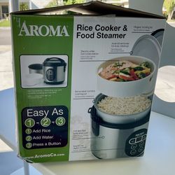 Aroma Rice Cooker 2-8 cups with steam basket