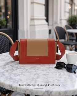 Céline Paris Bicolor Leather Shoulder Bag