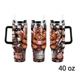 new 40 oz Highland Cow Tumbler with Handle