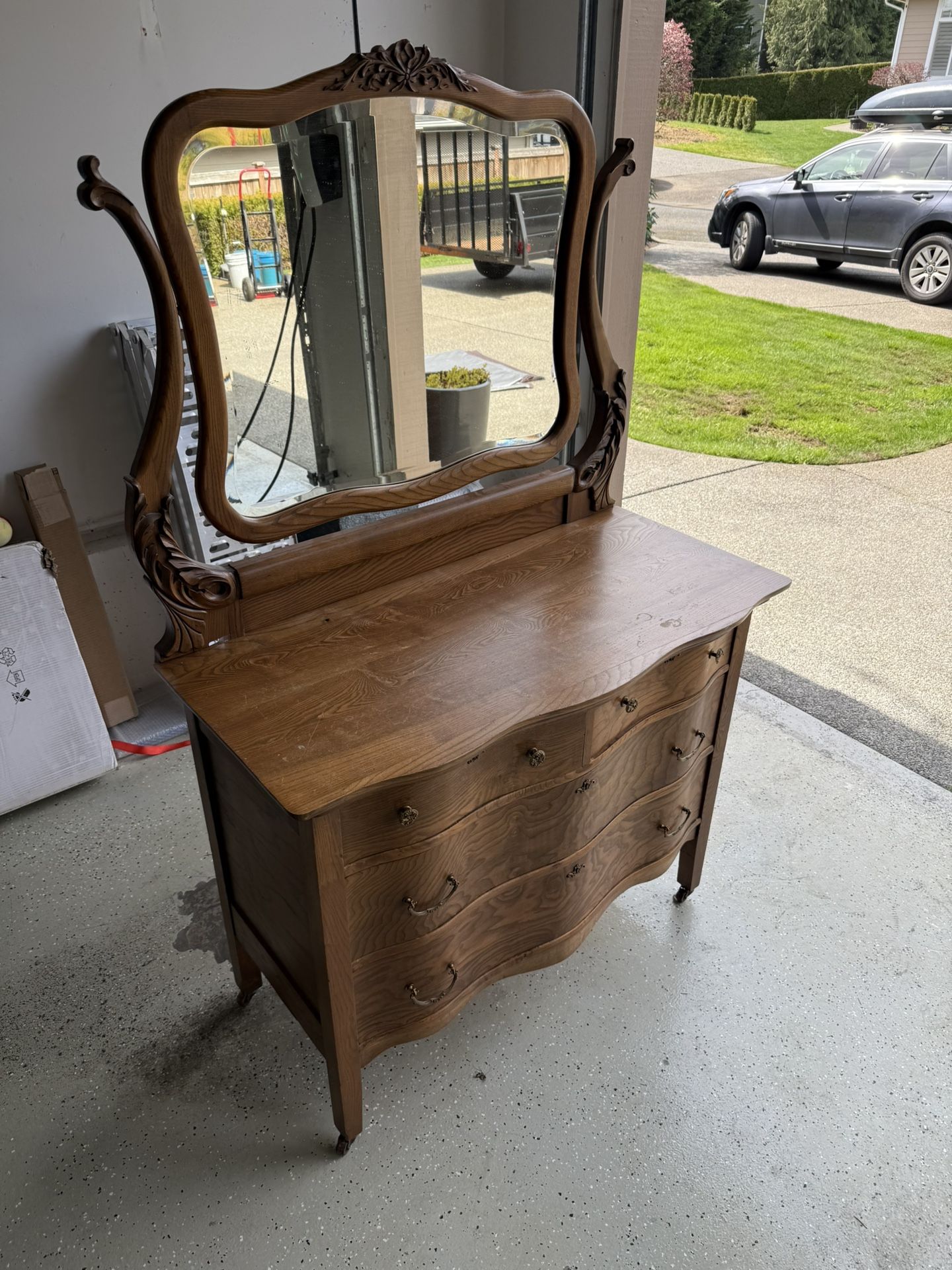 Antique Dresser With Mirror