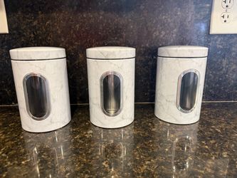 Marble Print Kitchen Canister Set of 3