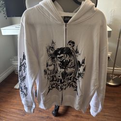 White Graphic Hoodie