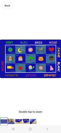 Flagship Carpets French Learning Fun Classroom Educational Area Rug for Kids and Teachers, Durable Quality for Schools, Preschool, Daycare, Learning C