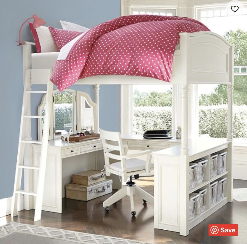 Pottery Barn bunk bed with desk